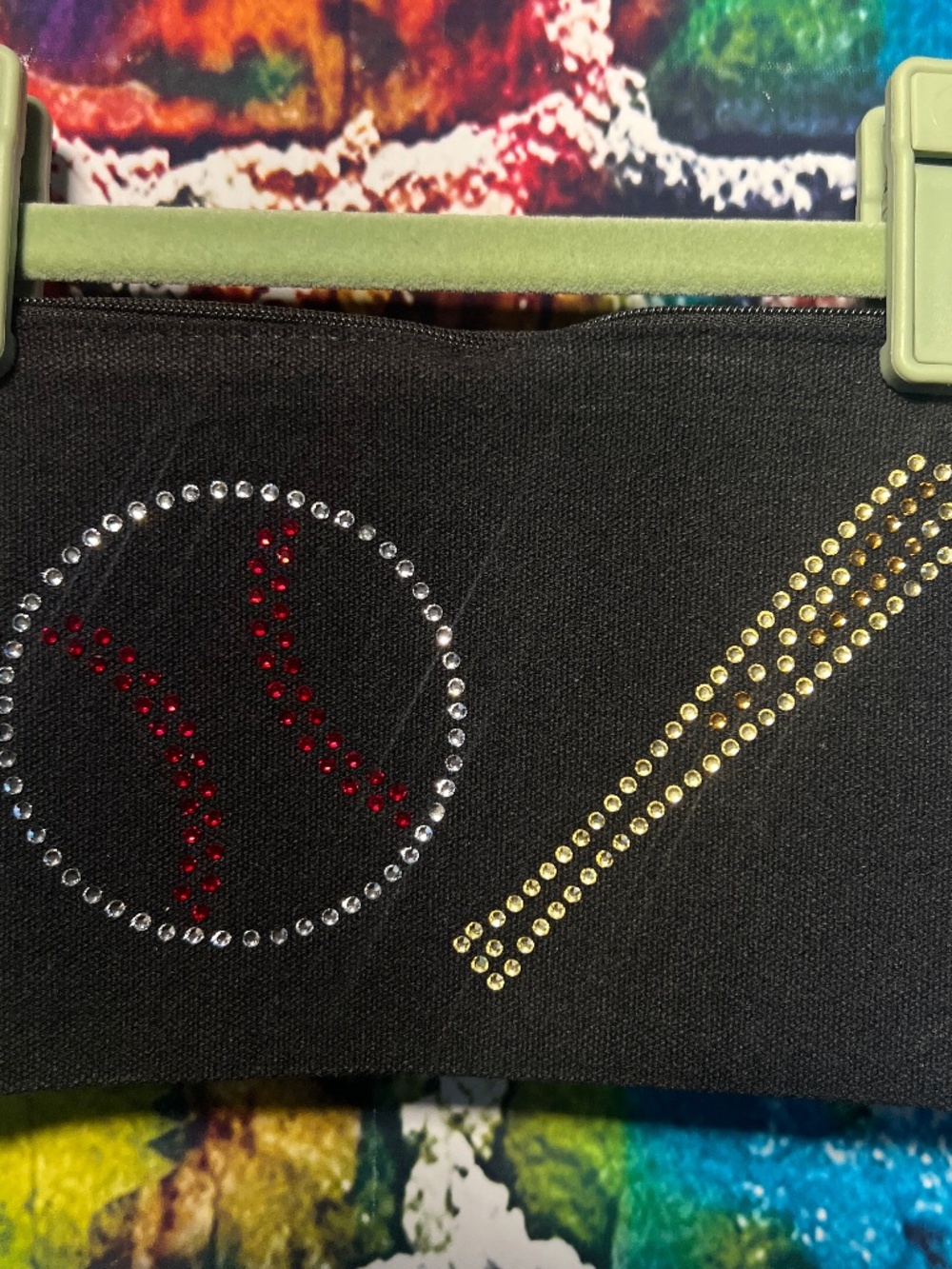 Baseball Rhinestone Zipper Pouch [38R]